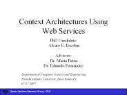 Context Architectures Using Web Services