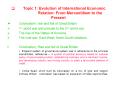 Topic 1: Evolution of International Economic Relation: From Mercantilism to the Present PowerPoint PPT Presentation
