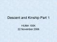 Descent and Kinship Part 1 PowerPoint PPT Presentation