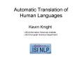Automatic Translation of Human Languages PowerPoint PPT Presentation