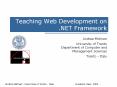 Teaching Web Development on .NET Framework PowerPoint PPT Presentation