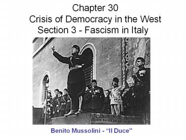 Chapter 30 Crisis of Democracy in the West