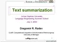 Text summarization PowerPoint PPT Presentation