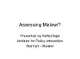 Assessing Malawi PowerPoint PPT Presentation