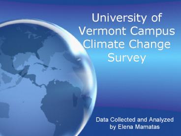 University of Vermont Campus Climate Change Survey