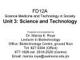 FD12A Science Medicine and Technology in Society Unit 3: Science and Technology PowerPoint PPT Presentation