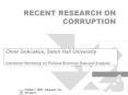 RECENT RESEARCH ON CORRUPTION PowerPoint PPT Presentation