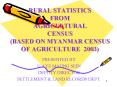 RURAL STATISTICS FROM AGRICULTURAL CENSUS BASED ON MYANMAR CENSUS OF AGRICULTURE 2003