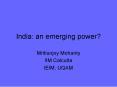 India: an emerging power PowerPoint PPT Presentation
