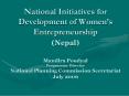 National Initiatives for Development of Womens Entrepreneurship Nepal Mandira Poudyal Programme Dire PowerPoint PPT Presentation