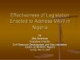 Effectiveness of Legislation Enacted to Address VAW in Nigeria PowerPoint PPT Presentation
