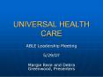UNIVERSAL HEALTH CARE PowerPoint PPT Presentation