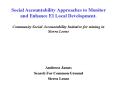Social Accountability Approaches to Monitor and Enhance EI Local Development. Community Social Accou PowerPoint PPT Presentation