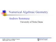 Numerical Algebraic Geometry