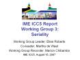IME ICC5 Report Working Group 3: Seriality PowerPoint PPT Presentation