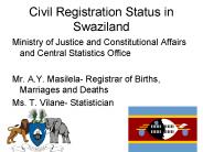 Civil Registration Status in Swaziland