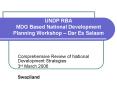 UNDP RBA MDG Based National Development Planning Workshop Dar Es Salaam PowerPoint PPT Presentation