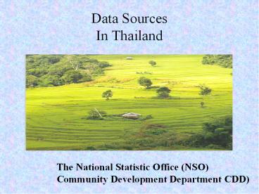 Data Sources In Thailand