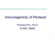 Immunogenicity of Pentacel