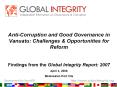 AntiCorruption and Good Governance in Vanuatu: Challenges PowerPoint PPT Presentation