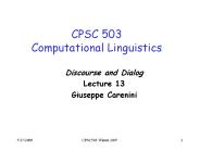 CPSC 503 Computational Linguistics