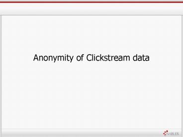 Anonymity of Clickstream data