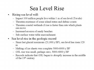 Sea Level Rise