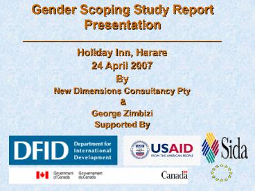 Gender Scoping Study Report Presentation __________________________________________