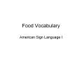 Food Vocabulary PowerPoint PPT Presentation
