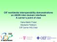 OIF worldwide interoperability demonstrations on ASON interdomain interfaces A carriers point of vie PowerPoint PPT Presentation