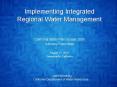 Implementing Integrated Regional Water Management PowerPoint PPT Presentation