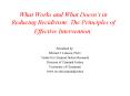 What Works and What Doesnt in Reducing Recidivism: The Principles of Effective Intervention: PowerPoint PPT Presentation