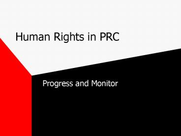 Human Rights in PRC