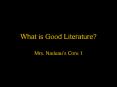 What is Good Literature PowerPoint PPT Presentation