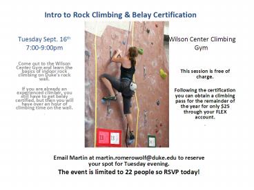 Wilson Center Climbing Gym