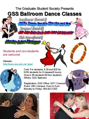 The Graduate Student Society Presents GSS Ballroom Dance Classes