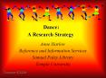 Dance: A Research Strategy PowerPoint PPT Presentation