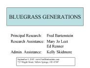 BLUEGRASS GENERATIONS