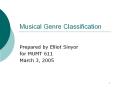 Musical Genre Classification PowerPoint PPT Presentation