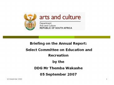 Briefing on the Annual Report: