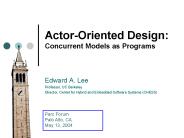 ActorOriented Design: Concurrent Models as Programs