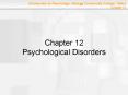 Chapter 12 Psychological Disorders PowerPoint PPT Presentation