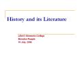 History and its Literature PowerPoint PPT Presentation