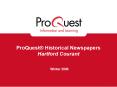 ProQuest Historical Newspapers Hartford Courant PowerPoint PPT Presentation