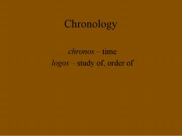 Chronology
