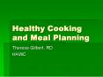 Healthy Cooking and Meal Planning PowerPoint PPT Presentation