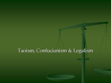 Chinese Philosophies