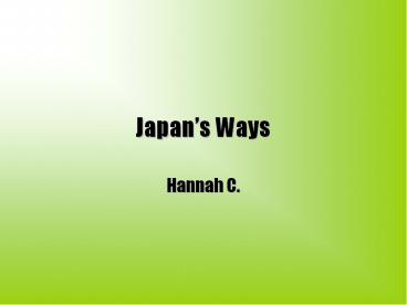 Japans Ways