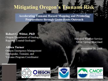 Mitigating Oregons Tsunami Risk
