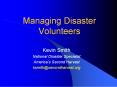 Managing Disaster Volunteers PowerPoint PPT Presentation